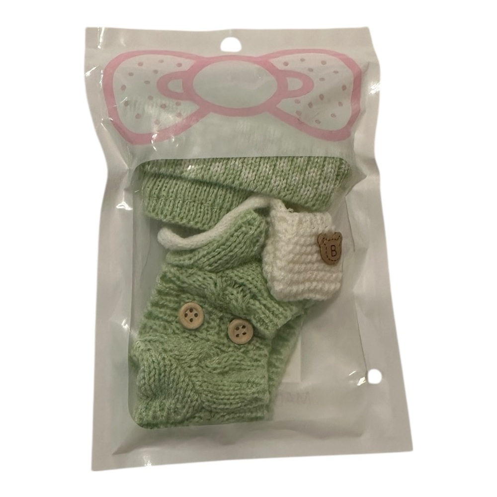 Labubu Clothes NIP Cute Green Knit Outfit Toy - Picture 4 of 4